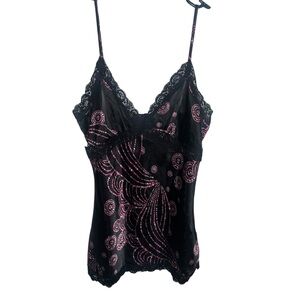Black and Pink Lace Camisole